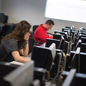 Student in computer lab